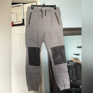 Gray Joggers with mesh lining at knee area